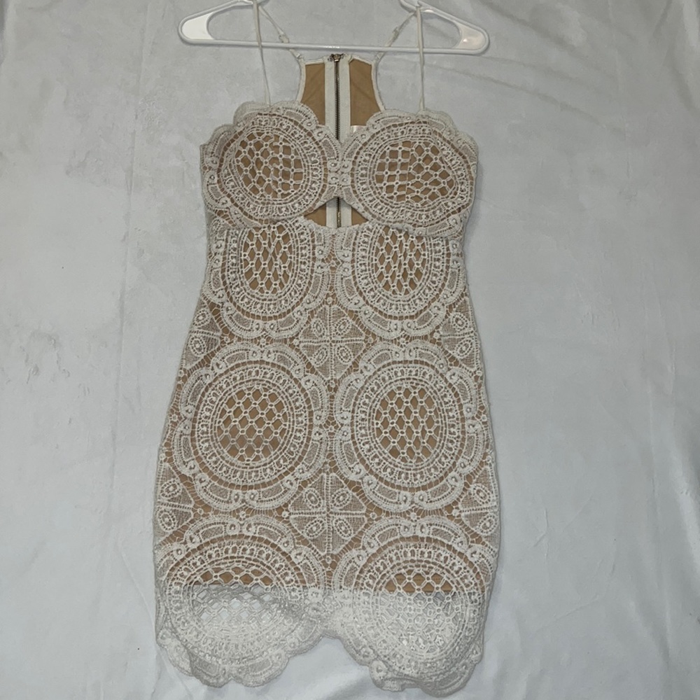 Crochet lined mini dress